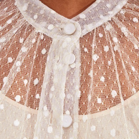 Camisa Tule Poá Penny - Off White/40