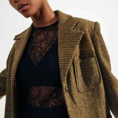 Casaco Lã Pied Coq Lena