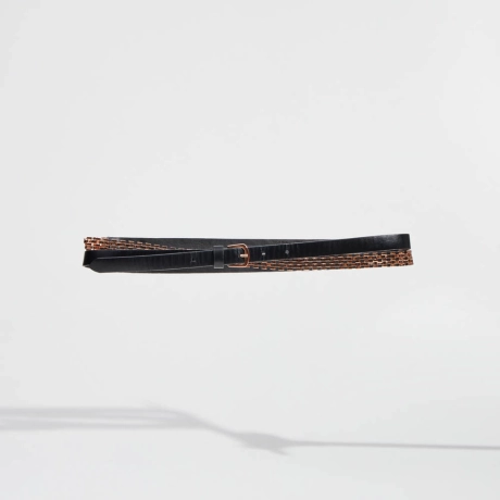 Cinto Couro Metal Duo Ava