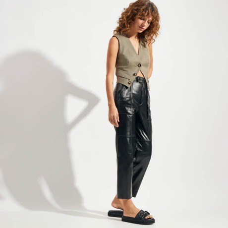 Colete Pied Poule Poppy - Bege/Preto/P