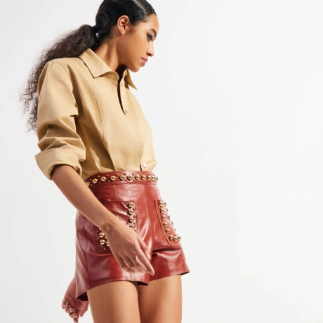 Hot Pants Couro Raquel