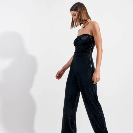 Jumpsuit Veludo Devorê Dalia