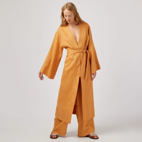 Kimono Linho Dream Dora - Laranja Carrot/M