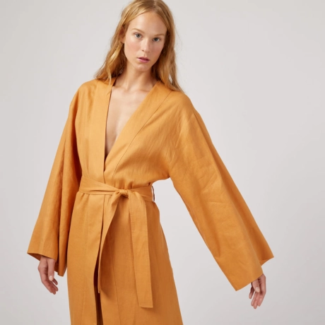 Kimono Linho Dream Dora - Laranja Carrot/M