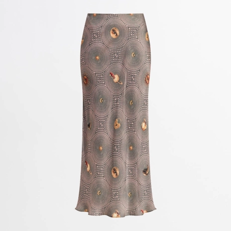 Saia Cetim Mellow Chloe - Verde/Rosa/36