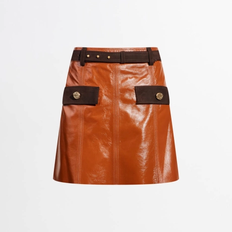 Saia Shorts Couro Cora