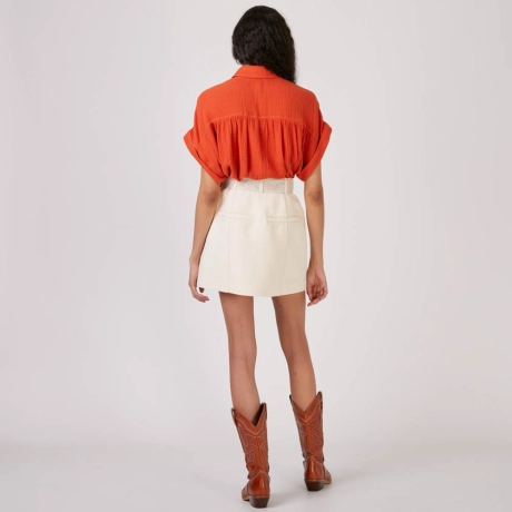 Saia Shorts Crepe Pesponto Nina (ref f443)