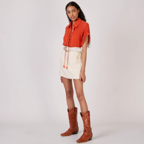 Saia Shorts Crepe Pesponto Nina (ref f443)