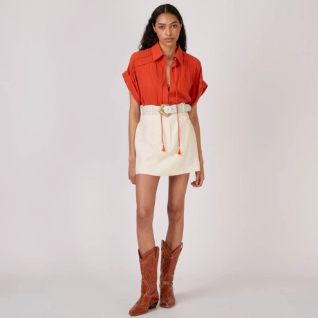 Saia Shorts Crepe Pesponto Nina (ref f443)