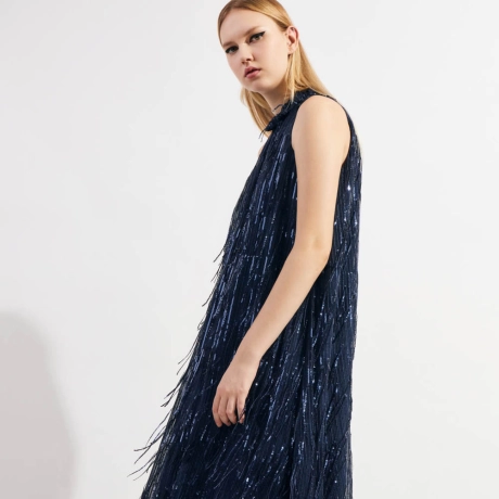 Vestido Paetê Franjas Fabi