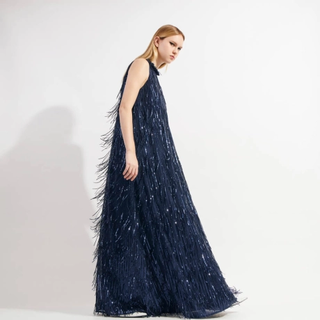 Vestido Paetê Franjas Fabi