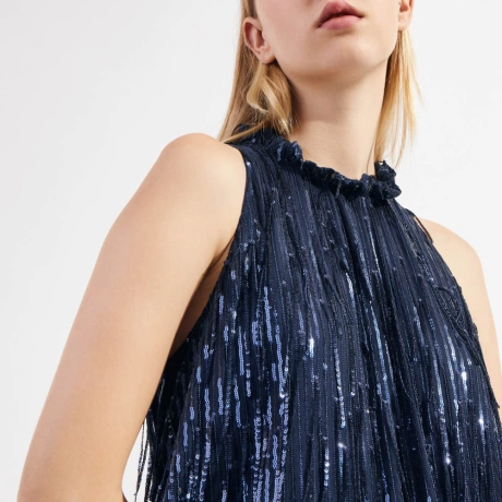 Vestido Paetê Franjas Fabi