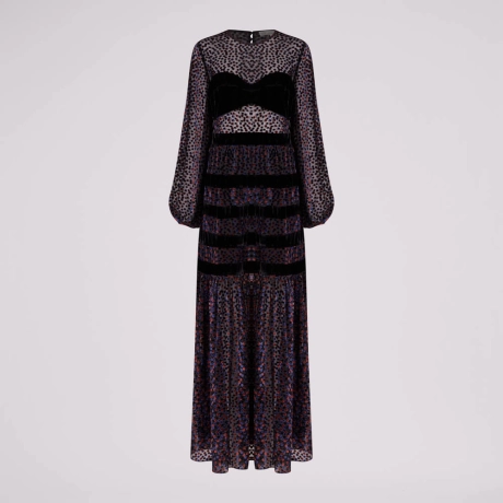 Vestido Veludo Poá Violet