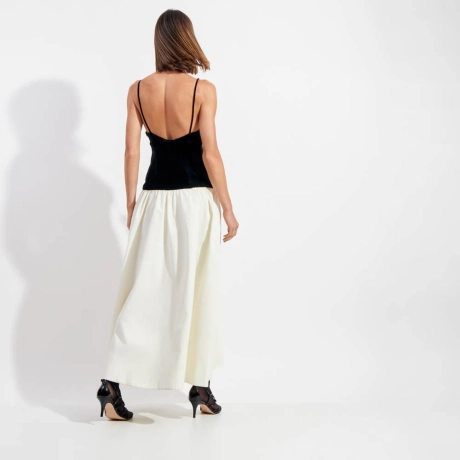 Vestido Veludo Tafetá Taty