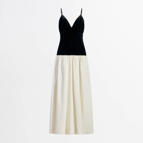 Vestido Veludo Tafetá Taty